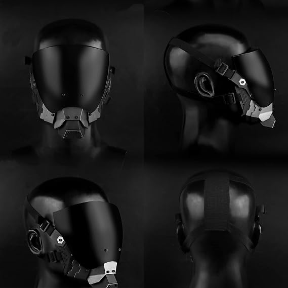 Adult Punk Mask Helmet- Futuristic Cyberpunk Full-Face Helmet