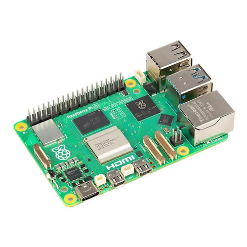 Raspberry Pi 5 8GB angled view with GPIO header