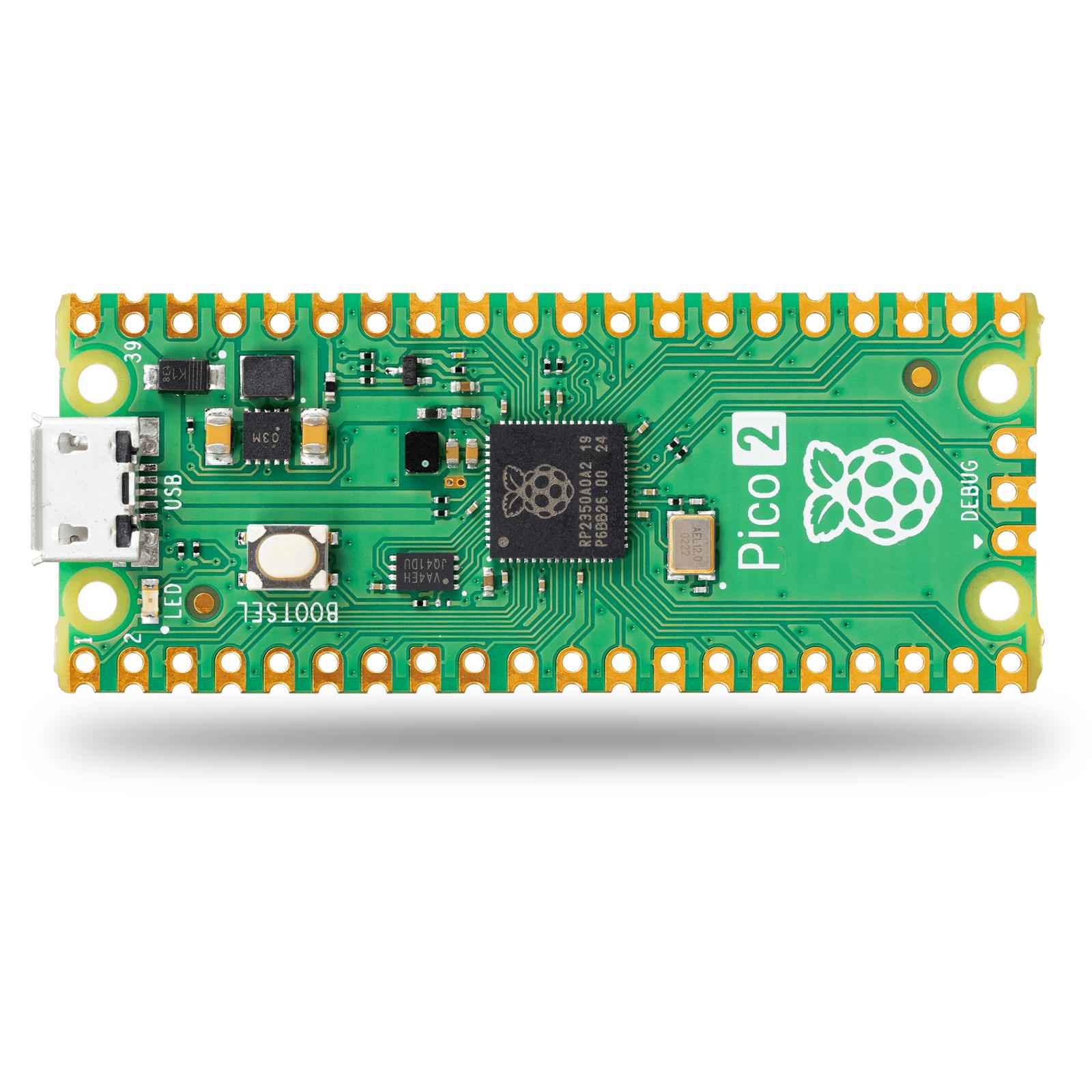 Raspberry Pi Pico 2 RP2350 microcontroller board top view
