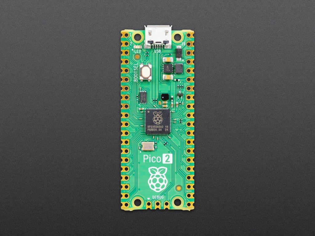 Raspberry Pi Pico 2 RP2350 chip close-up detail