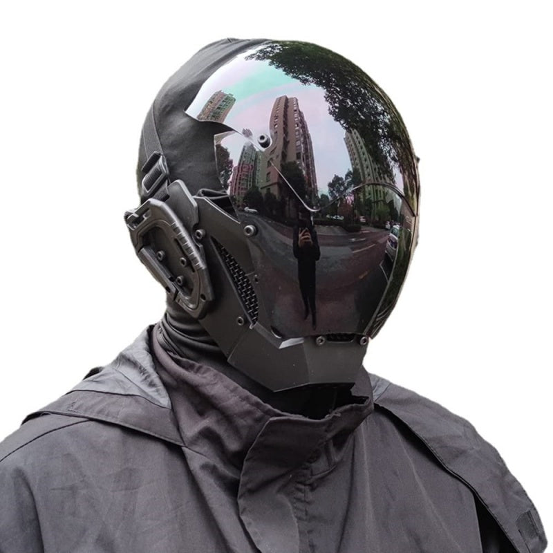 Futuristic Cyberpunk Full-Face Helmet – Techwear Cosplay Mask/ Men's Punk Cosplay Mask