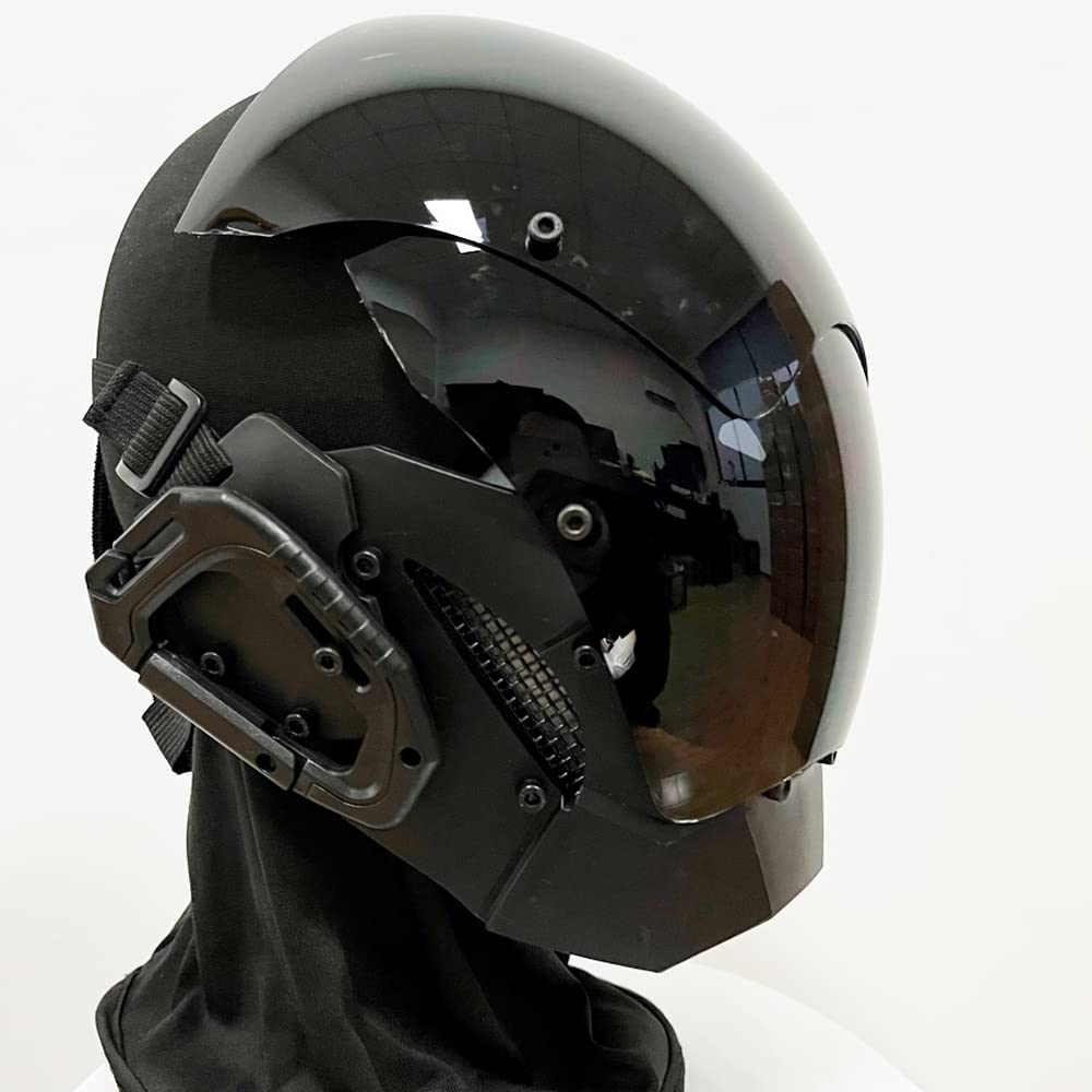 Futuristic Cyberpunk Full-Face Helmet – Techwear Cosplay Mask/ Men's Punk Cosplay Mask