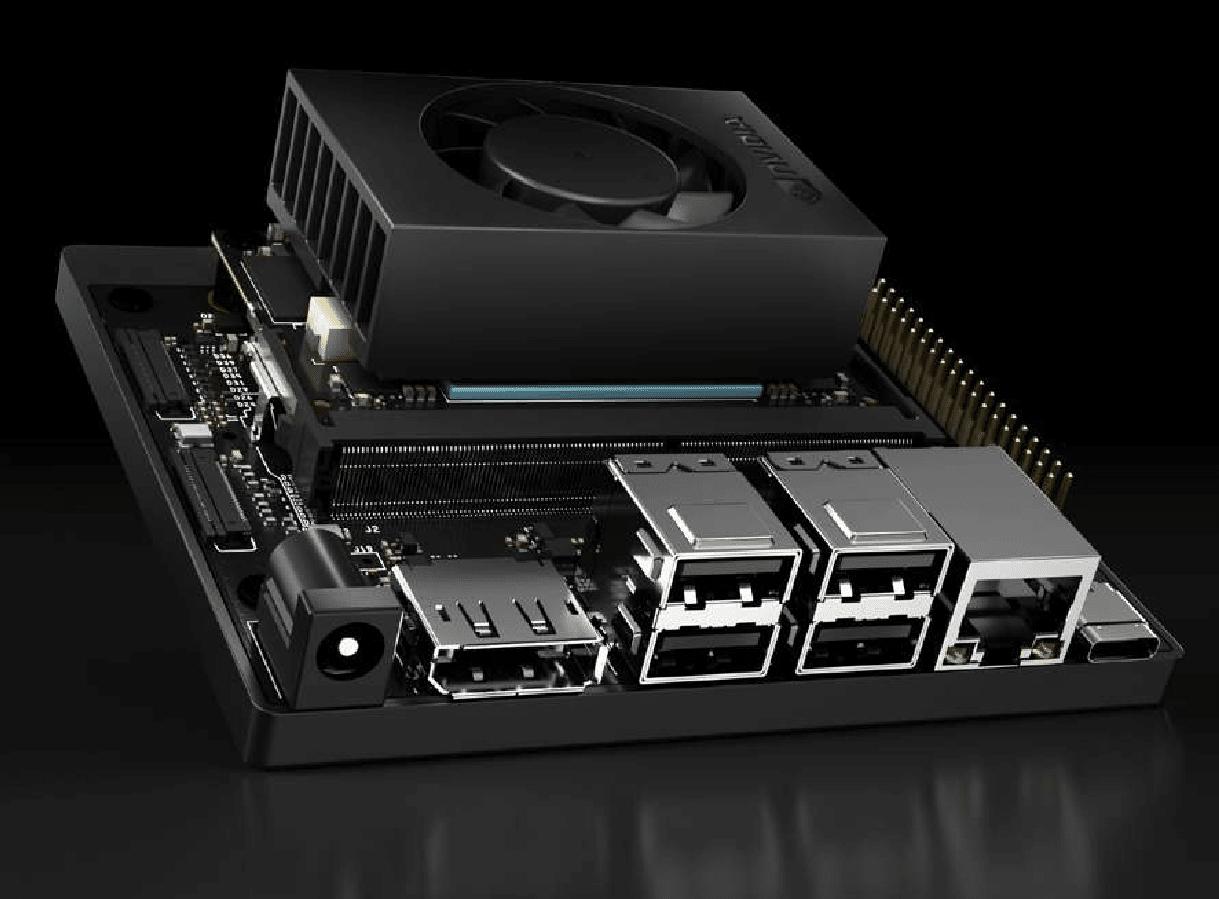 NVIDIA Jetson Orin Nano Super Developer Kit rear ports rendering