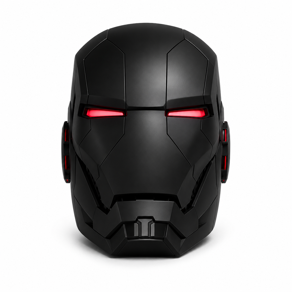 Iron Hero Black Cyber Helmet MK 5  | LED Smart Cosplay Mask